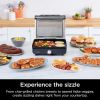 Ninja GR101 Sizzle Smokeless Indoor Grill & Griddle, 14'' Interchangeable Nonstick Plates, Dishwasher-Safe Removable