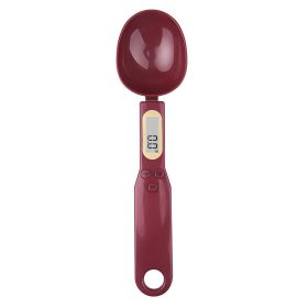 50g Accuracy 0.1g Electronic Kitchen Scale Spoon Weight Scale Digital Measurement Coffee Seasoning Milk Powder Kitchen Tools (Ships From: China, Color: Rose red)