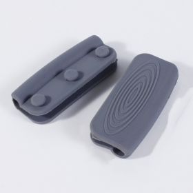 1 Pair Of Silicone Handles; Anti-scalding Non-slip Silicone Pot Handle Cover; Heat Insulation Handle Cover; Kitchen Accessories (Color: gray)