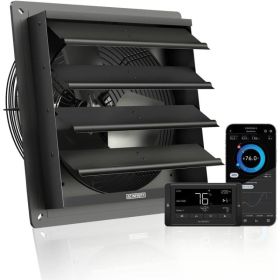 AC Infinity AIRLIFT T12, Shutter Exhaust Fan 12-inch with Temperature Humidity Controller – Wall Mount Ventilation and Cooling (Color: Smart Controller)