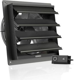 AC Infinity AIRLIFT T12, Shutter Exhaust Fan 12-inch with Temperature Humidity Controller – Wall Mount Ventilation and Cooling (Color: Speed Controller)