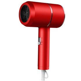 MIni Hair Dryer For Home Travel Portable Household Heating and Cooling Lightweight Hair Volume Fast Drying Electric HairDryer (Color: Red, Plug Type: us)