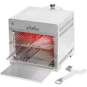 BIG HORN OUTDOORS Portable Infrared Broiler Propane Gas Grill, 1500 Degree Stainless Steel Tabletop Quick Cooking Steak Grill (Default: Default)
