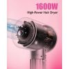 Hair Dryer, 150000 RPM High Speed Brushless Motor, 1600W Negative Ionic Low Noise Blow Dryer, Portable Hair Dryer